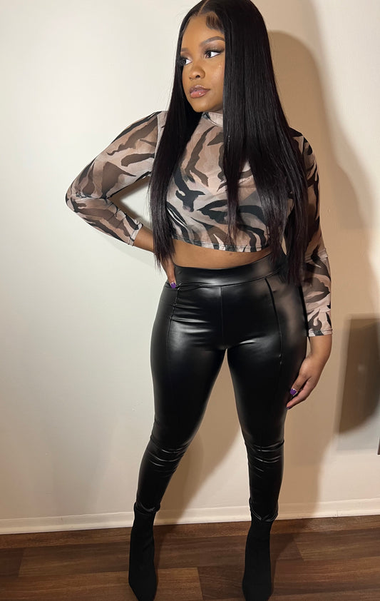 Line Leather Pants